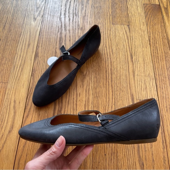 Lucky Brand Albajane Buckled Mary Jane Ballet Flat Leather Black Size 7.5 NWT - Picture 1 of 5
